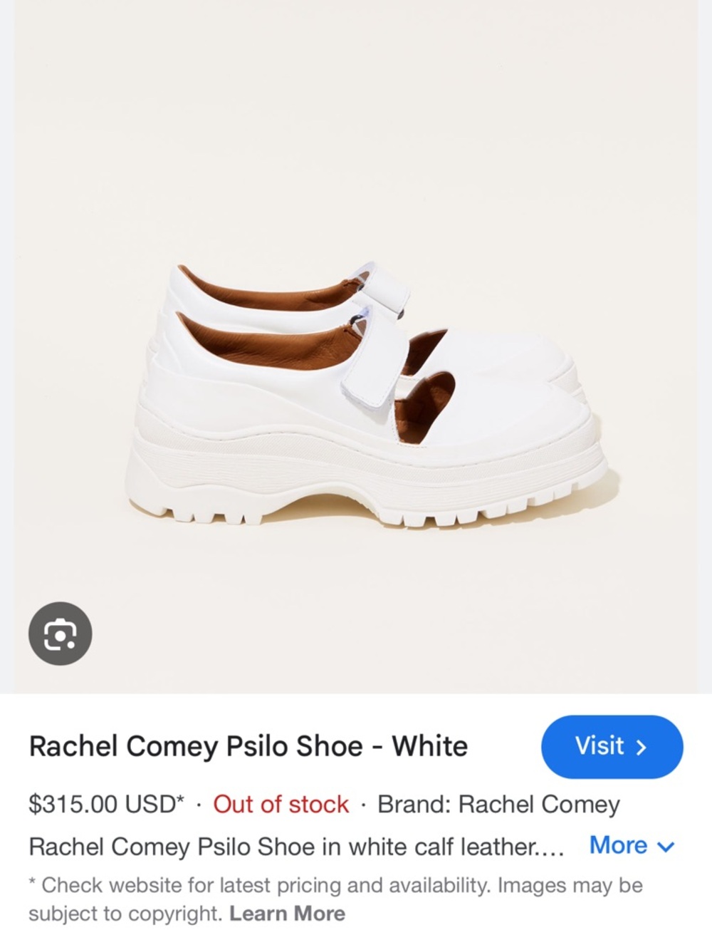Rachel Comey Cream Leather Mary Jane Platform Loafers